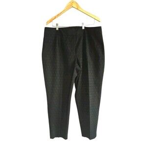 Talbots Heritage Ankle Pants Black Heart Print Women’s 18 Elastic Waist Office